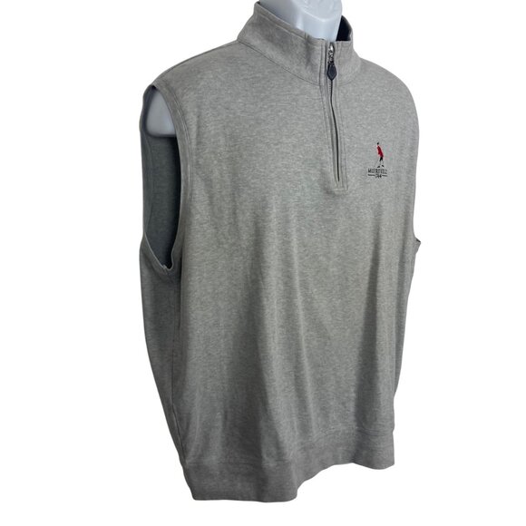 Muirfield Golf Club Scotland 1/4 Zip Pullover Vest Mens XXL Gray Cotton Jersey - Picture 4 of 9